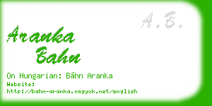 aranka bahn business card